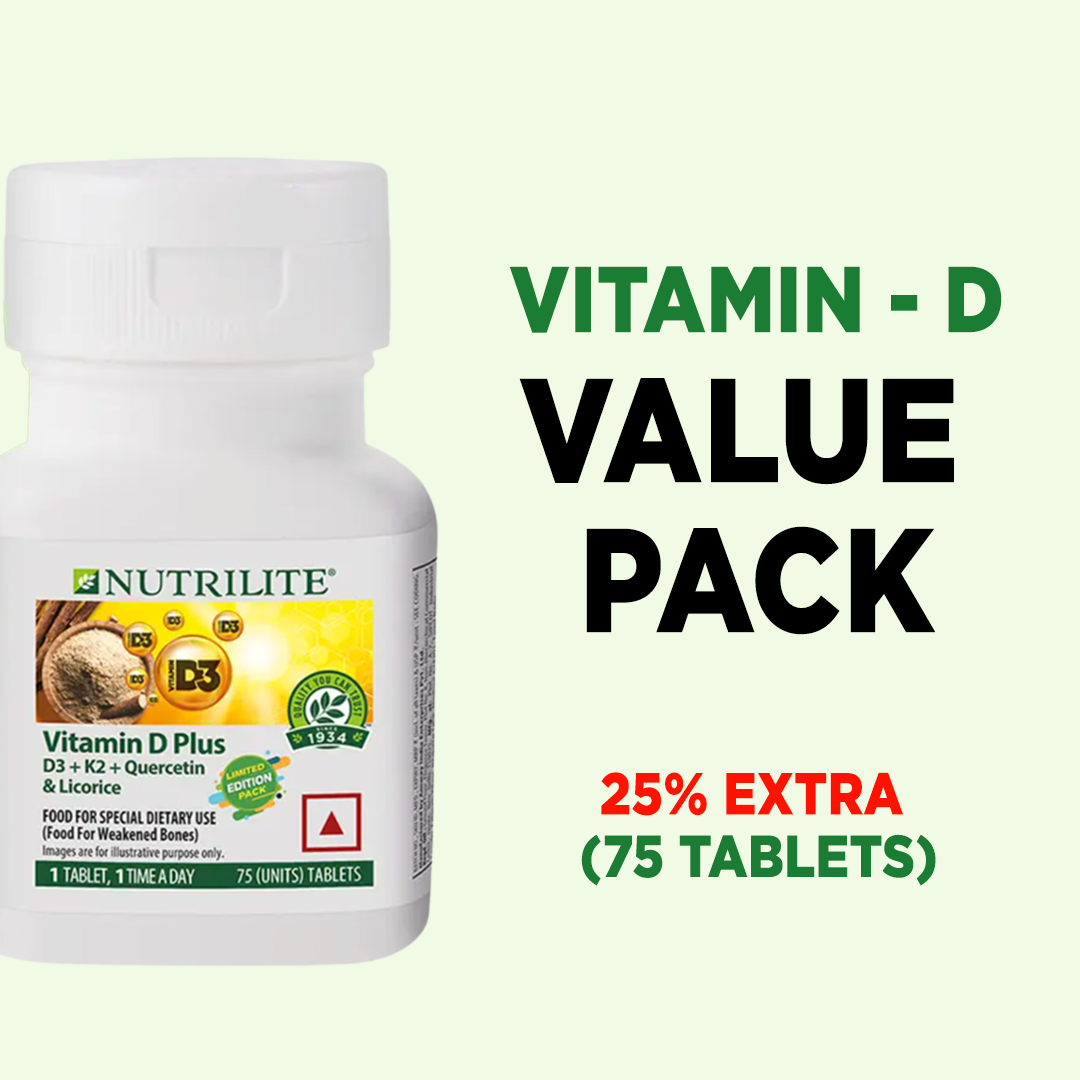 NUTRILITE VITAMIN D VALUE PACK LIMITED EDITION (75 tablets!!!!) + FREE